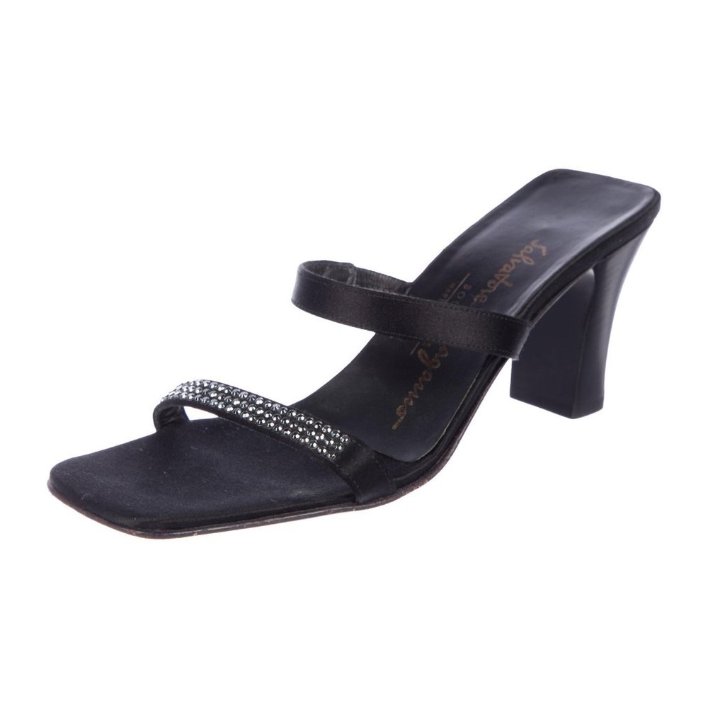 Vintage Ferragamo Crystal Satin Sandals - Size 6